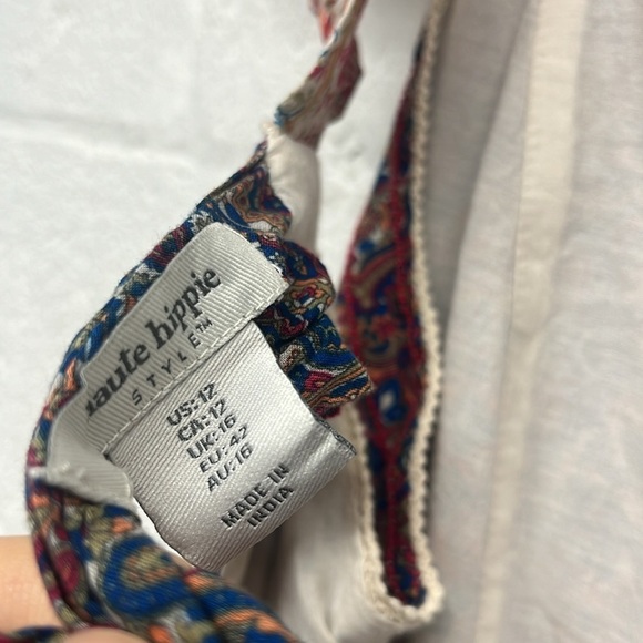 Haute hippie boho peasant fairy whimsical flutter sleeve  paisley maxi dress 12 - Picture 7 of 11